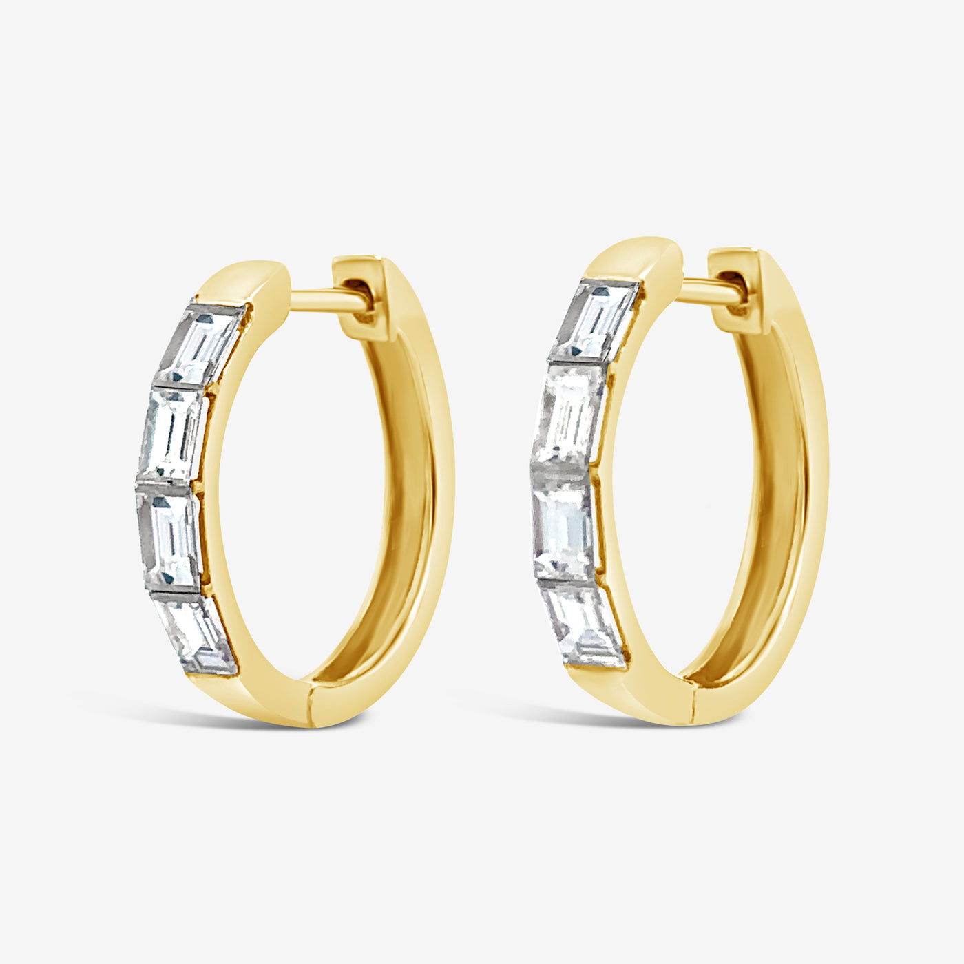 Baguette Diamond Huggie Earrings