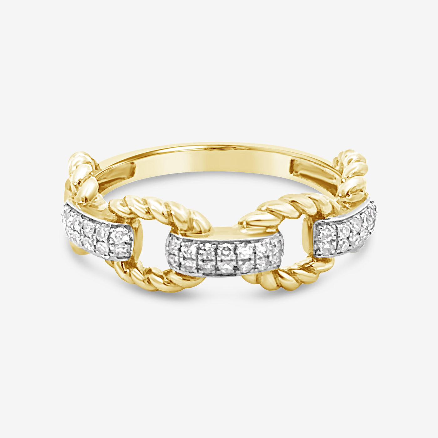 Diamond & Cable Link Ring