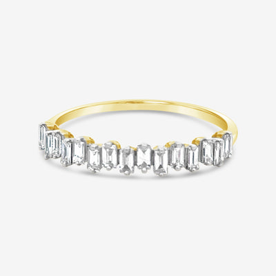 Stackable Asymmetrical Baguette Ring